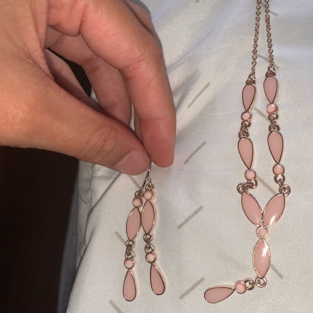 NEVER USED! Pink Earrings & Necklace set.